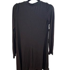 Shein Long Sleeve Shirt Dress Scoop Neck Black Small